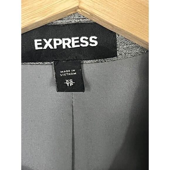 Express Women's Gray Cotton Blend One Button Single Breasted Blazer Sz XS N71 - Picture 3 of 6